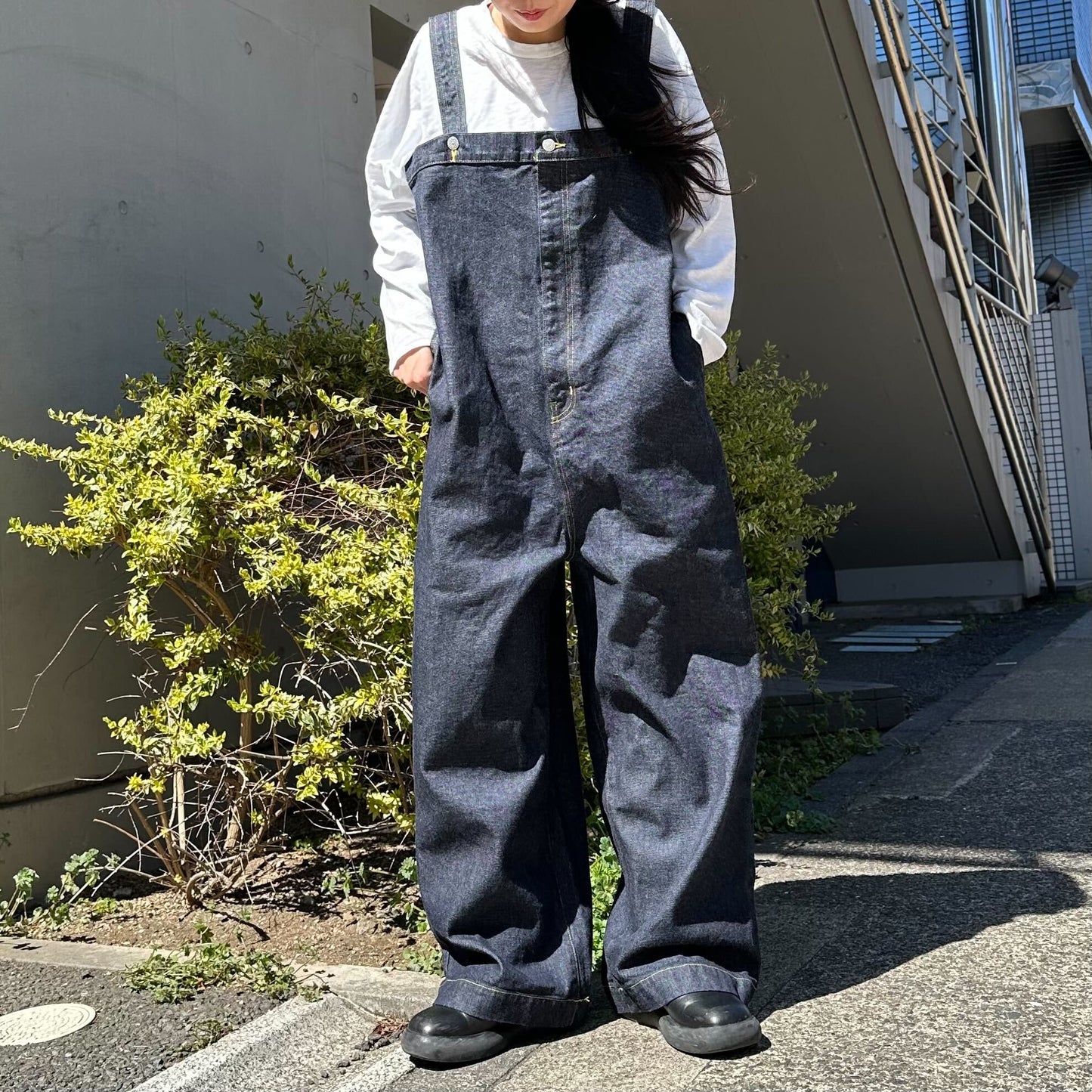 ストレートデニムサロペット 72984 DEEPBLUE