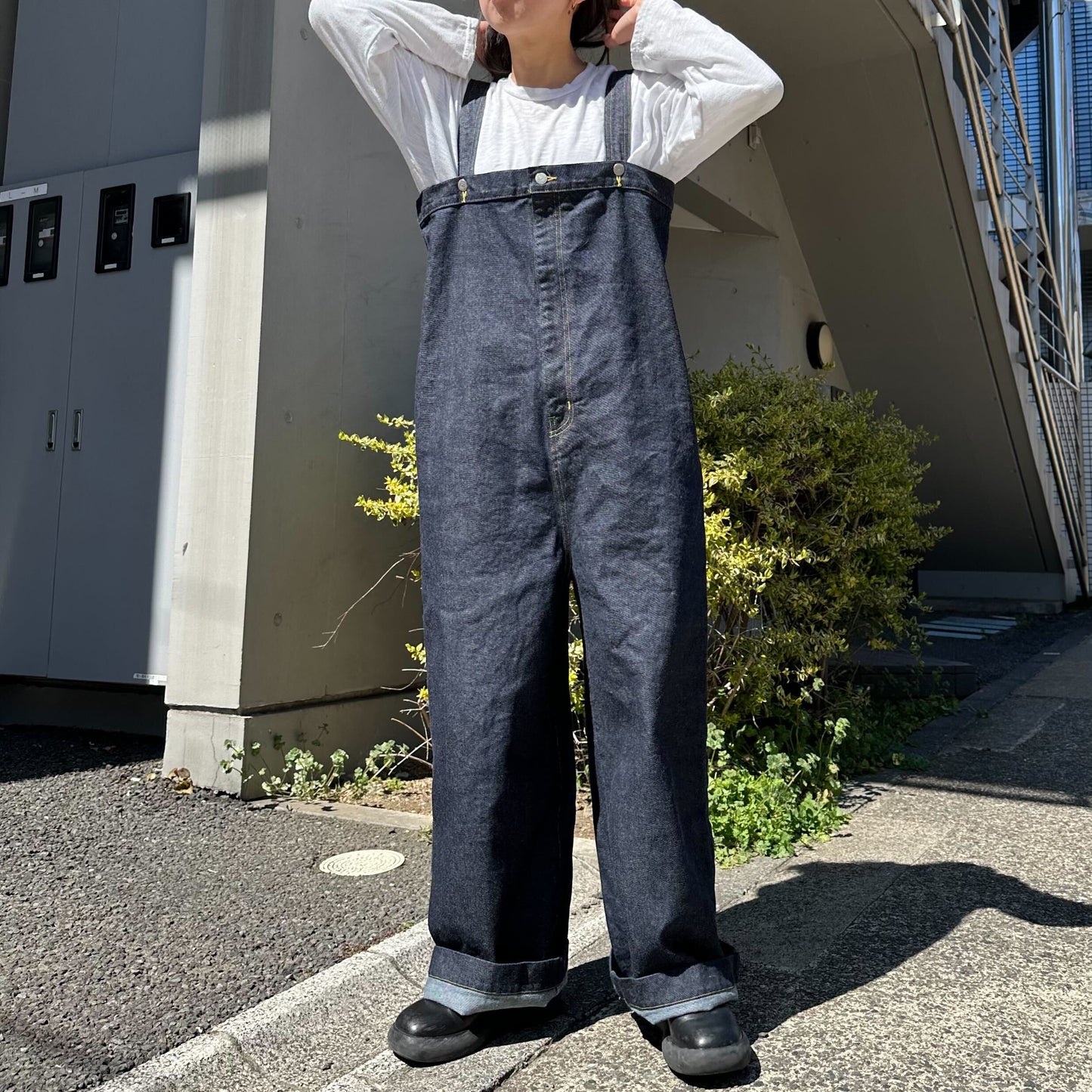 ストレートデニムサロペット 72984 DEEPBLUE