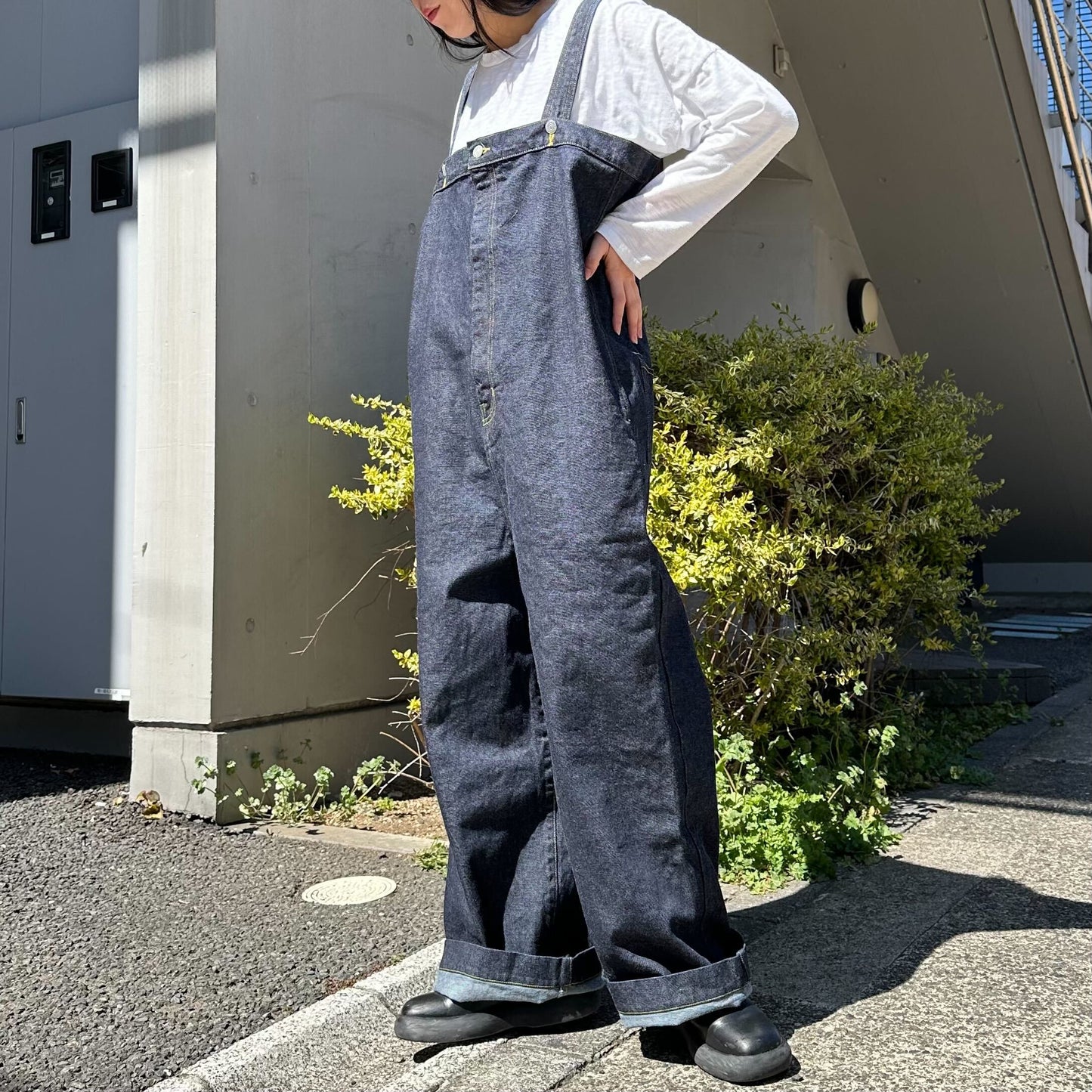 ストレートデニムサロペット 72984 DEEPBLUE