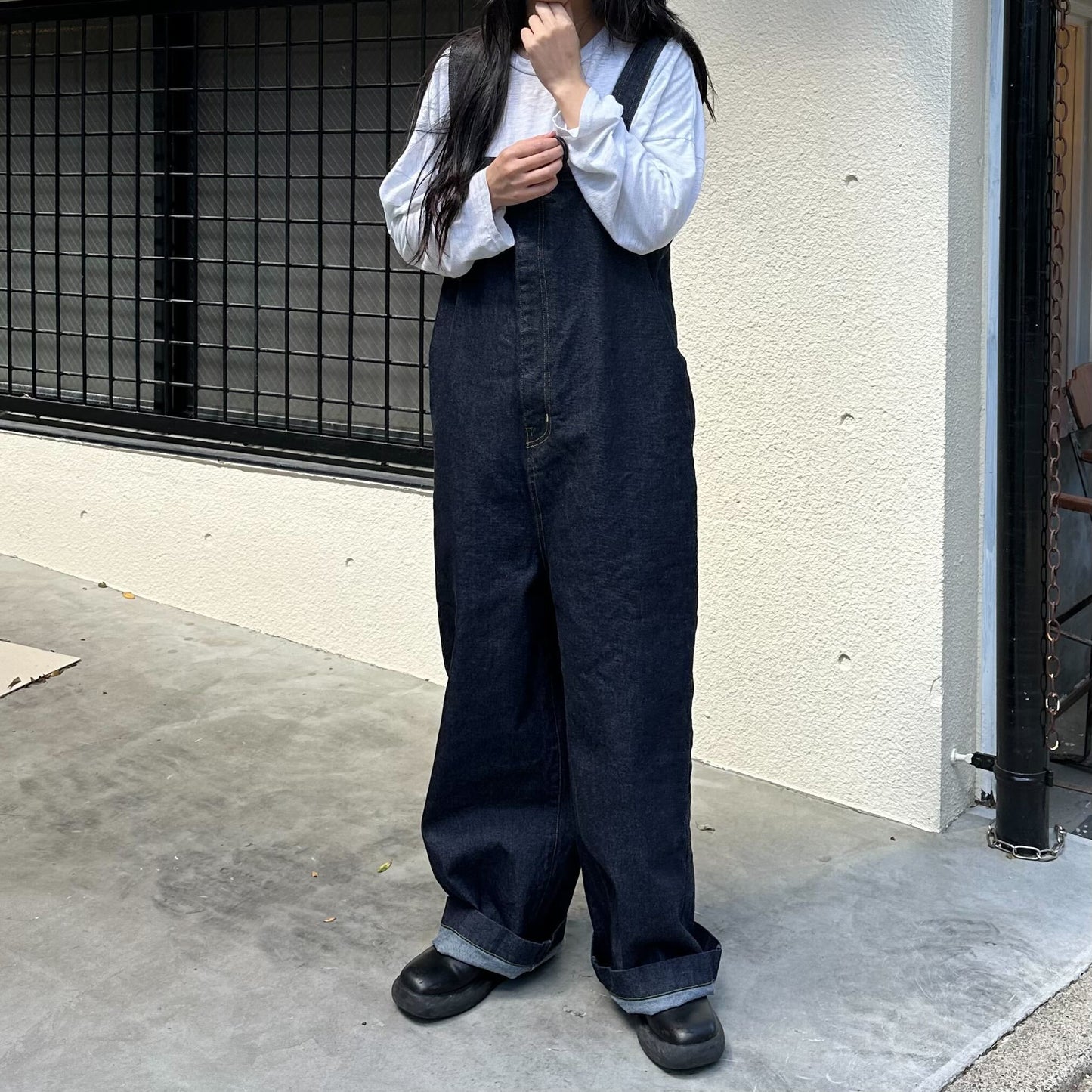 ストレートデニムサロペット 72984 DEEPBLUE