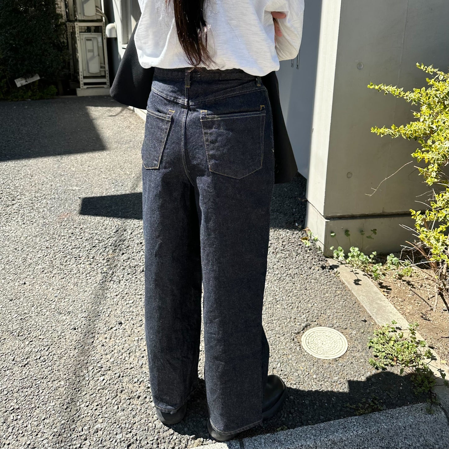 ワイドタックデニムパンツ 72983 DEEPBLUE