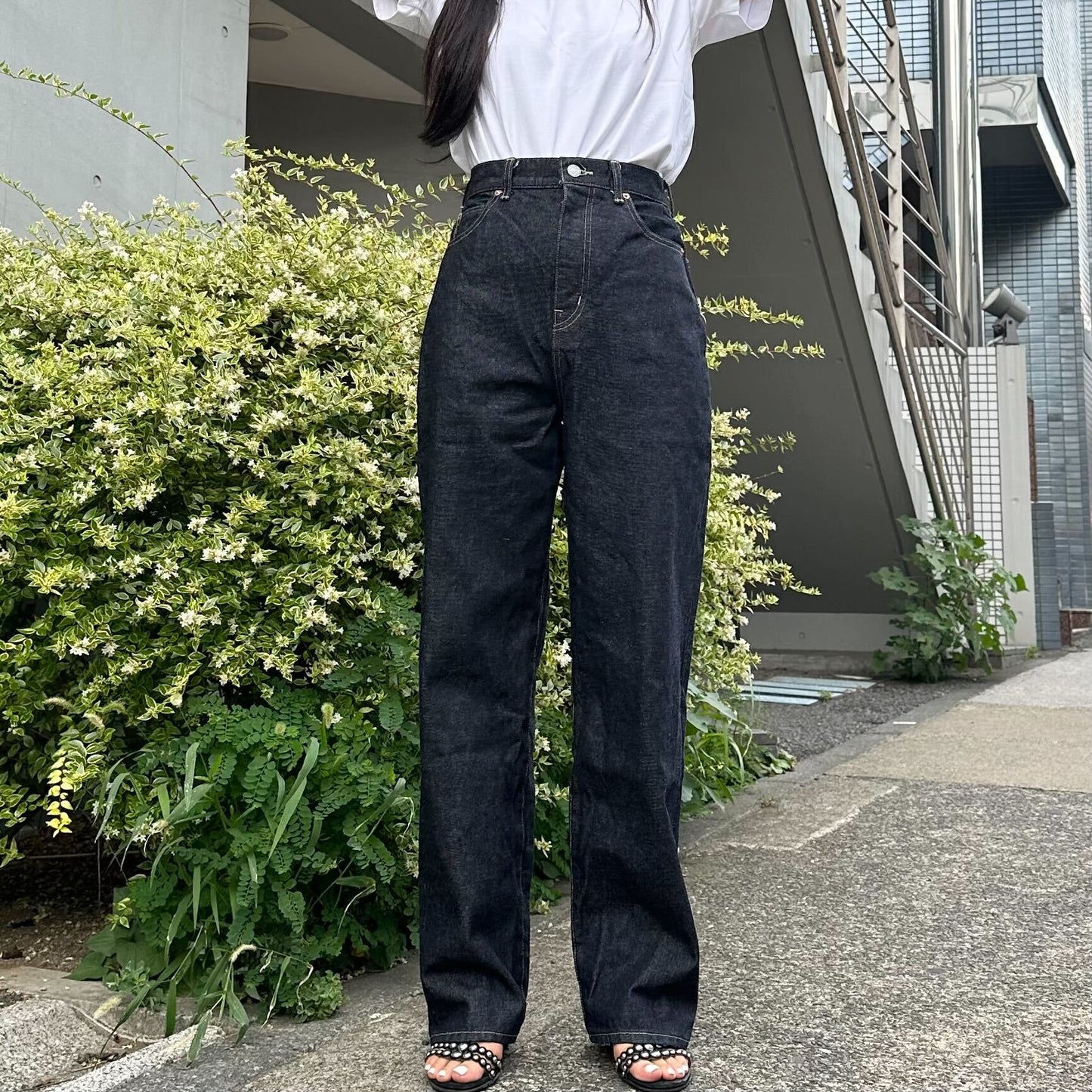 ハイウエストストレートデニム 72992 DEEPBLUE