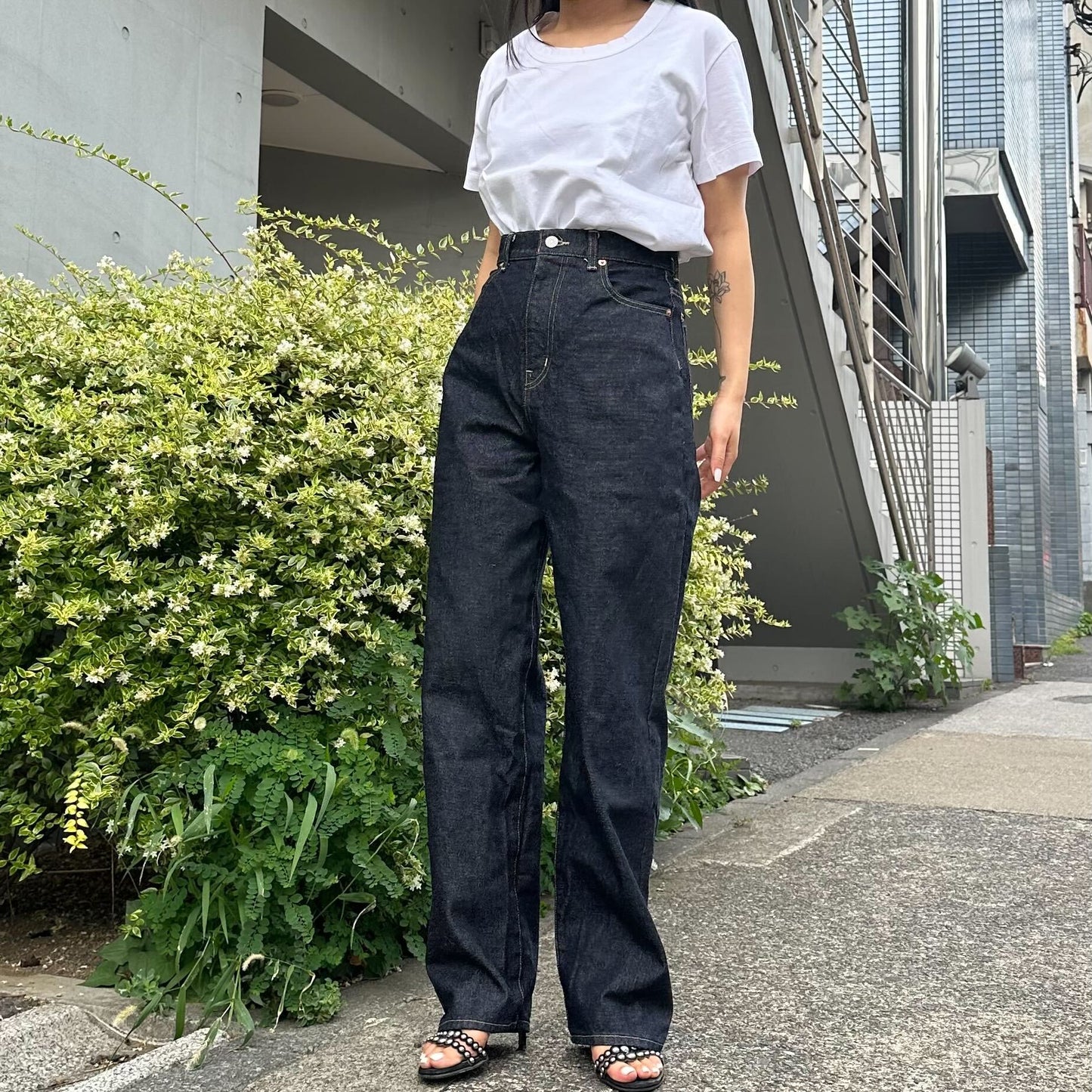 ハイウエストストレートデニム 72992 DEEPBLUE