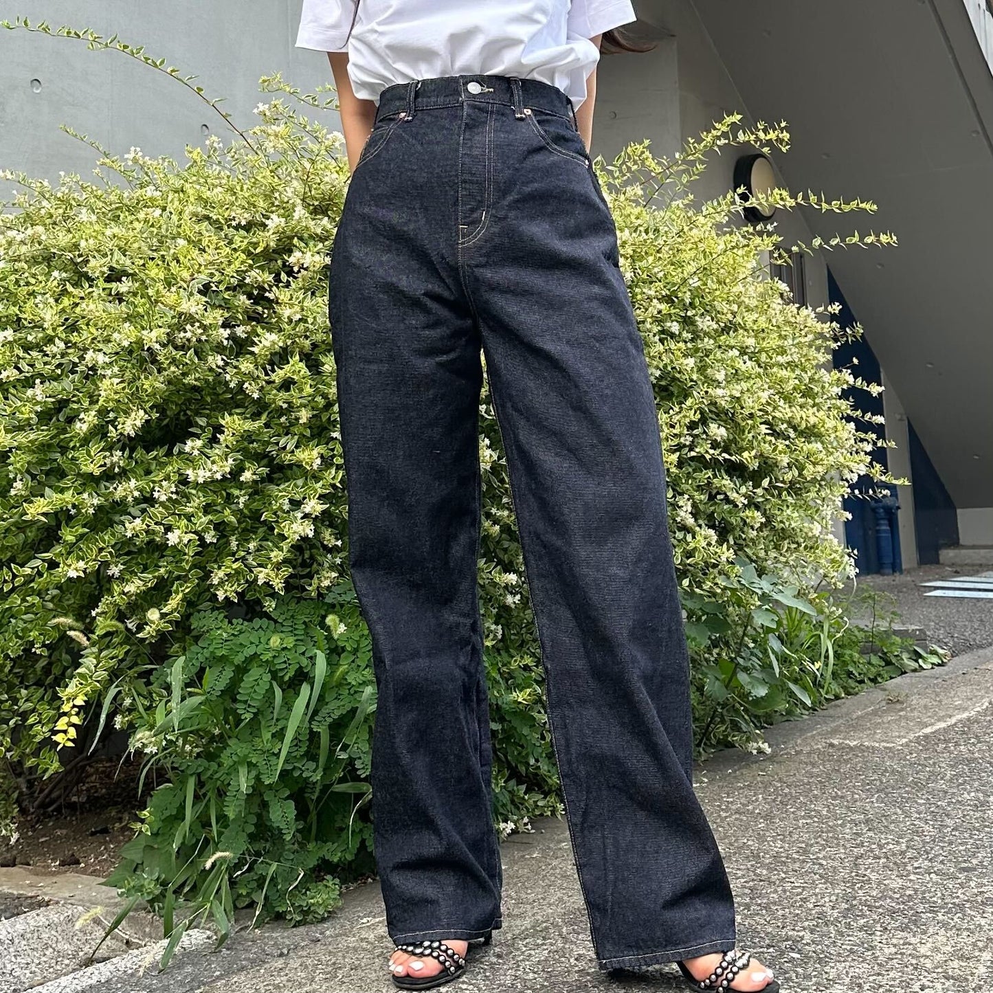 ハイウエストストレートデニム 72992 DEEPBLUE