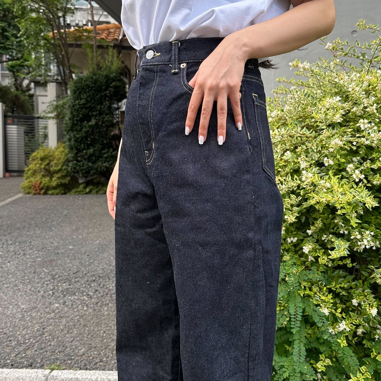 ハイウエストストレートデニム 72992 DEEPBLUE