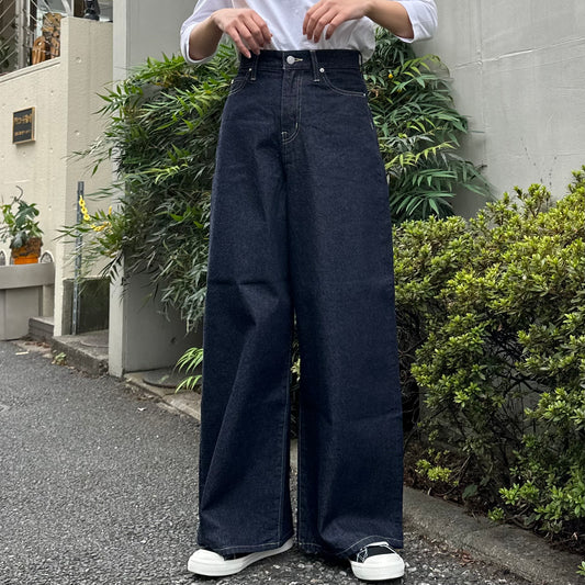 シンチバックワイドジーンズ 72996 DEEPBLUE