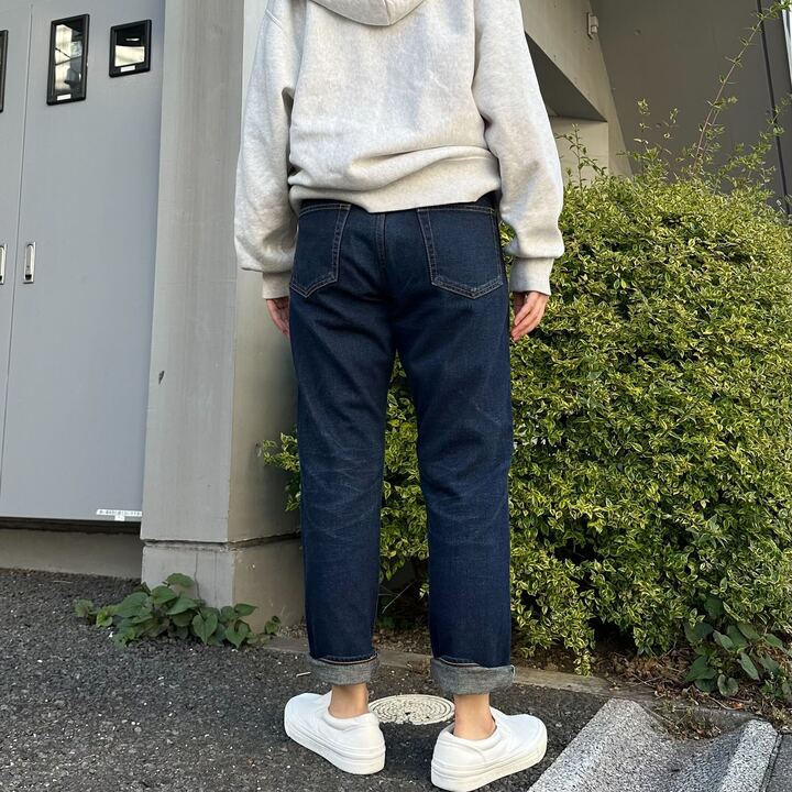 甘織デニムボーイフレンドアンクル丈パンツ 73388 DEEPBLUE