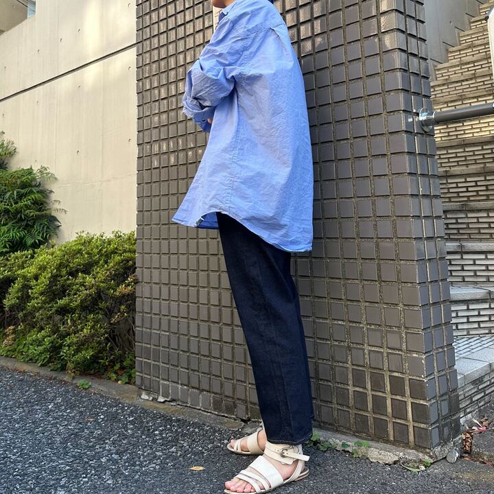 甘織デニムボーイフレンドアンクル丈パンツ 73388 DEEPBLUE