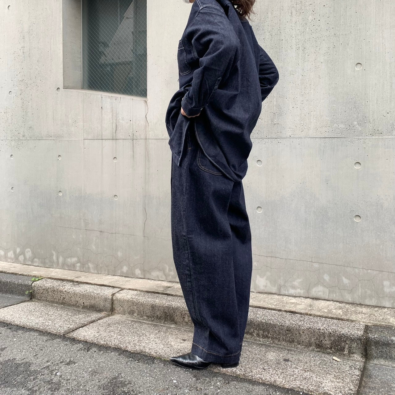 デニムロングシャツ 72903 DEEPBLUE