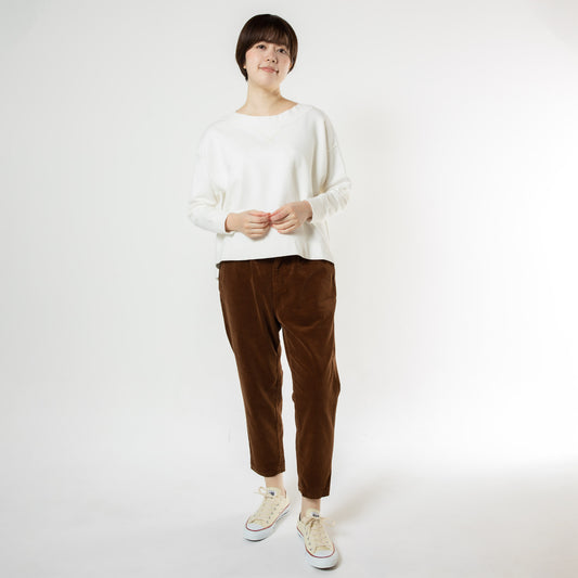 コーデュロイ切替テーパードパンツ 72786 DEEPBLUE