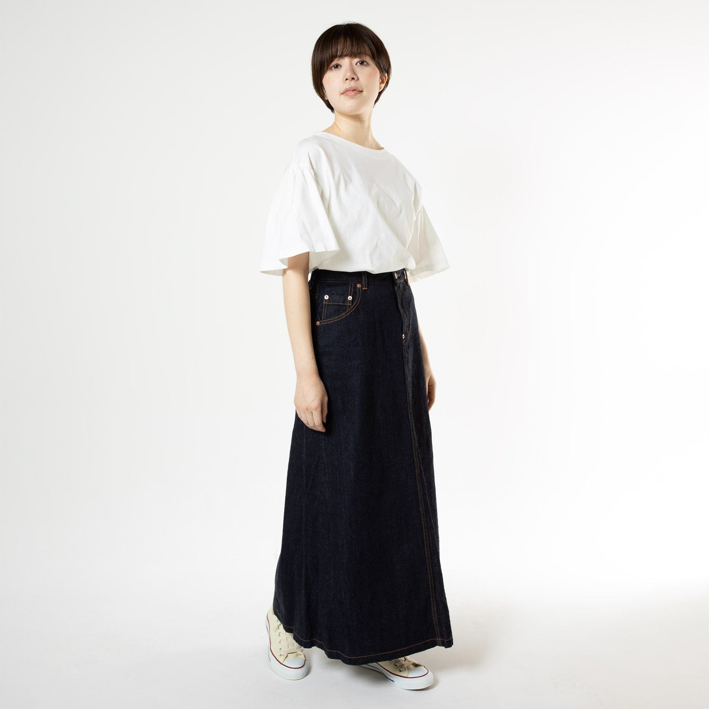 デニムロングスカート DSL0301 DEEPBLUE