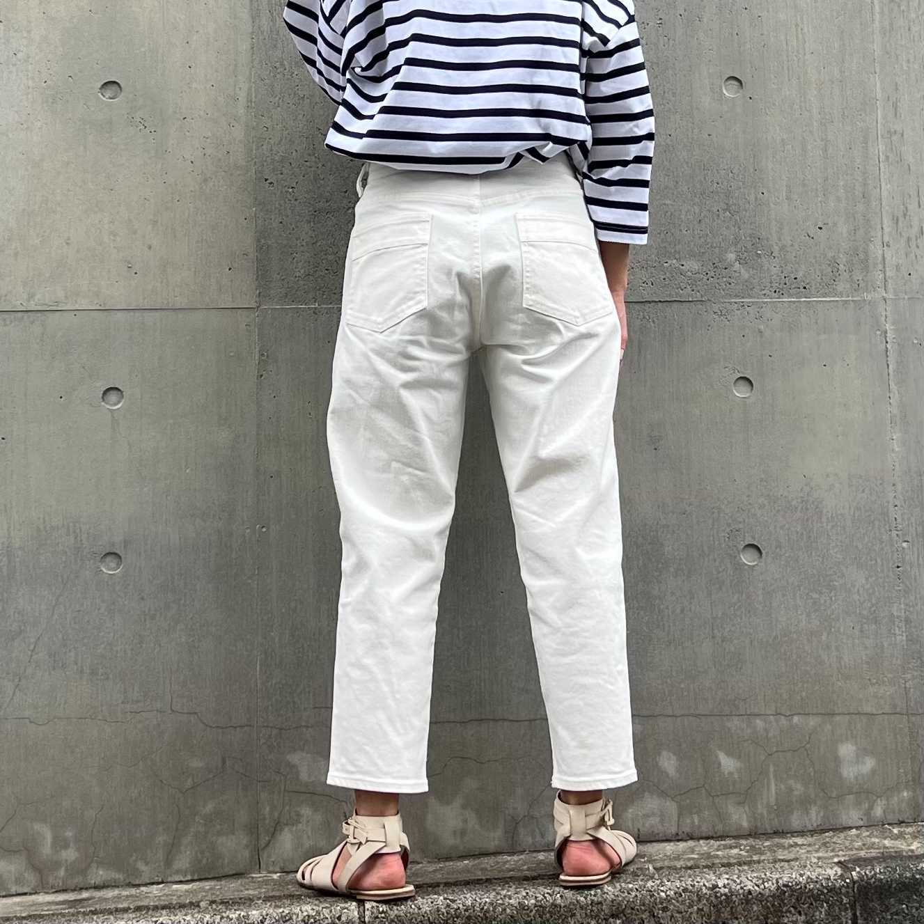 ストレッチデニムアンクル丈テーパードパンツ 72926 DEEPBLUE