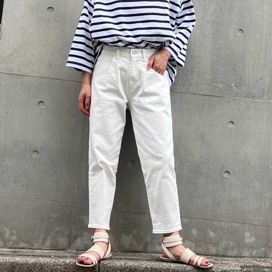 ストレッチデニムアンクル丈テーパードパンツ 72926 DEEPBLUE