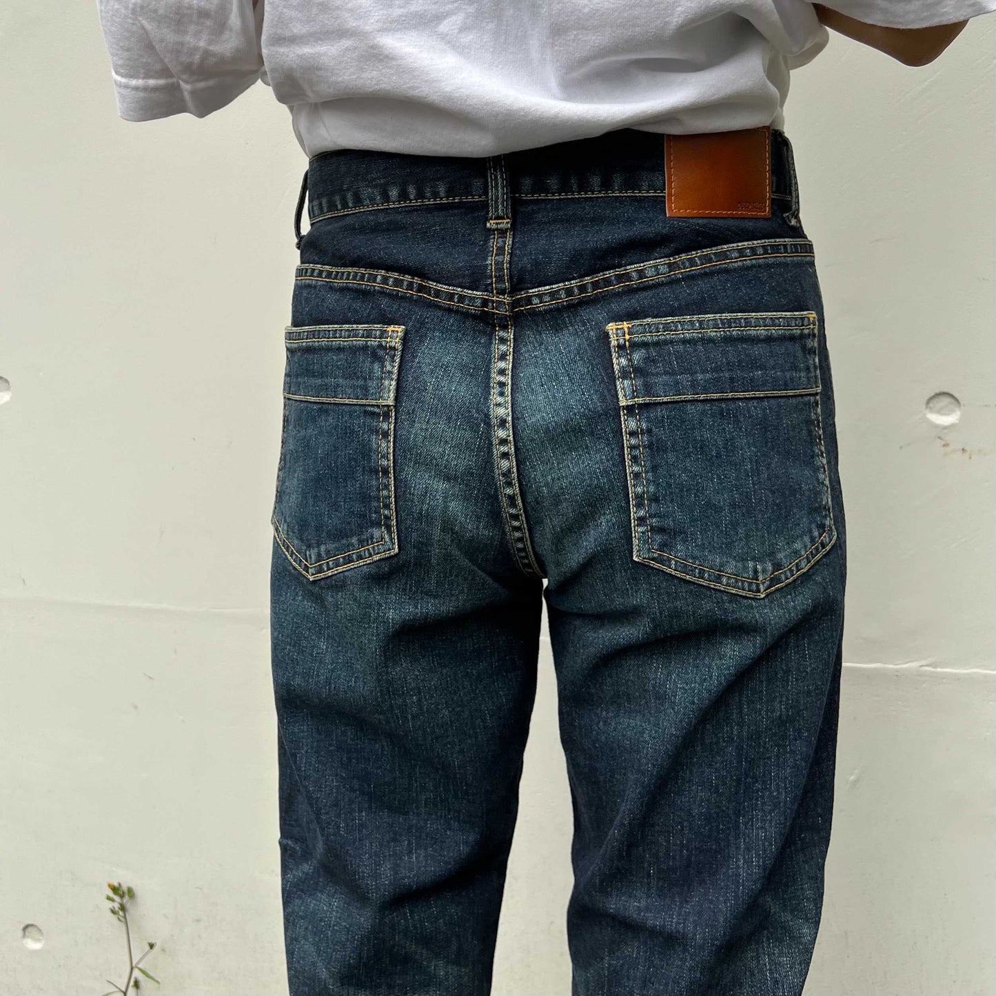 ストレッチデニムアンクル丈テーパードパンツ 73966 DEEPBLUE