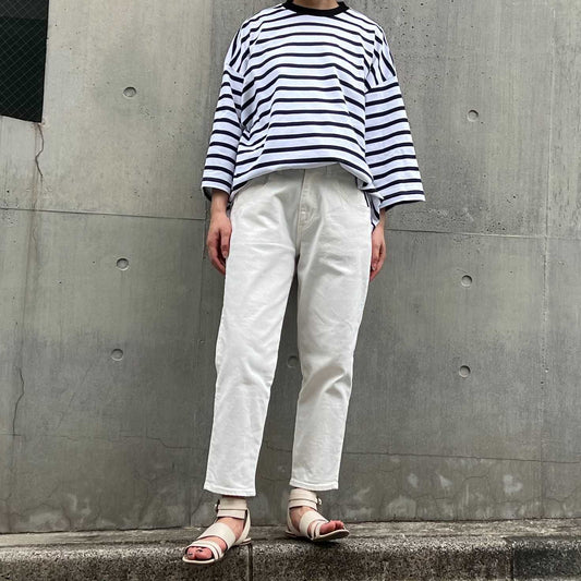 ストレッチデニムアンクル丈テーパードパンツ 72926 DEEPBLUE