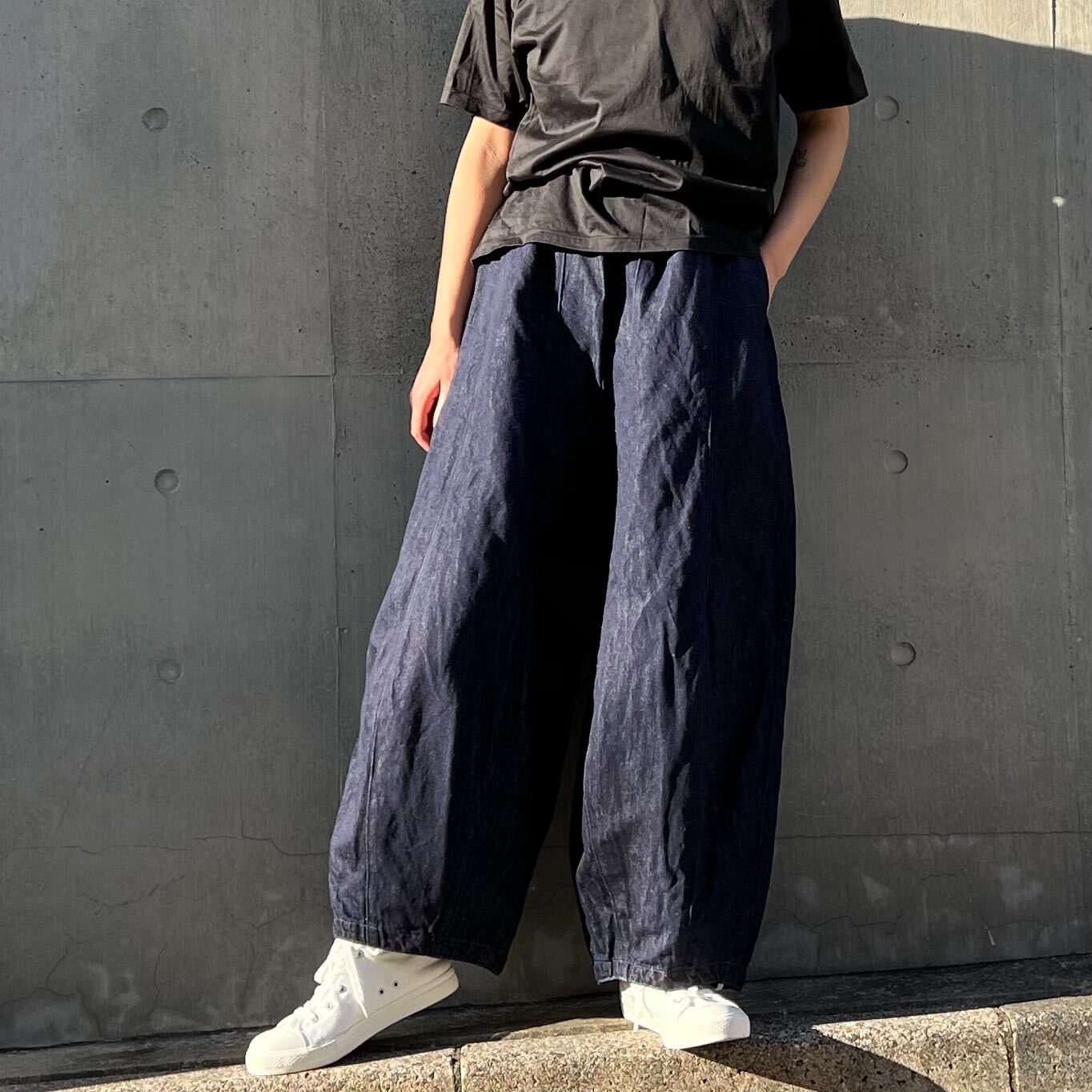 【monkey time】COTTON LINEN DENIM  WIDE