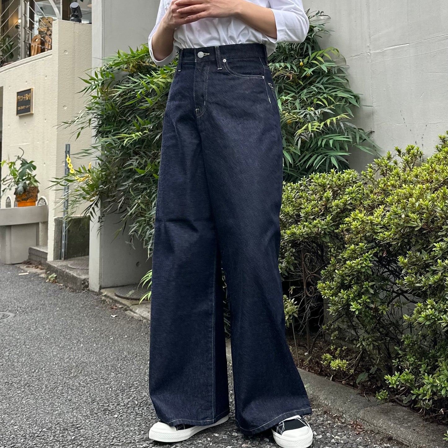 シンチバックワイドジーンズ 72996 DEEPBLUE