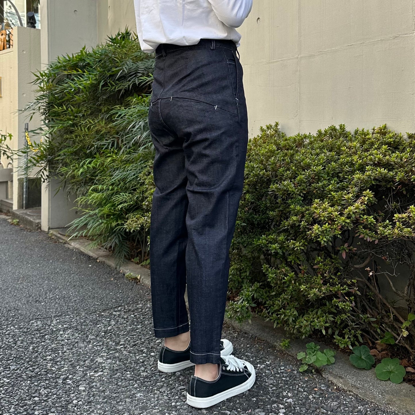 切替テーパードデニムパンツ 72822 DEEPBLUE