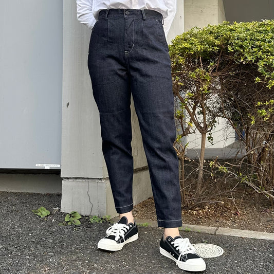切替テーパードデニムパンツ 72822 DEEPBLUE