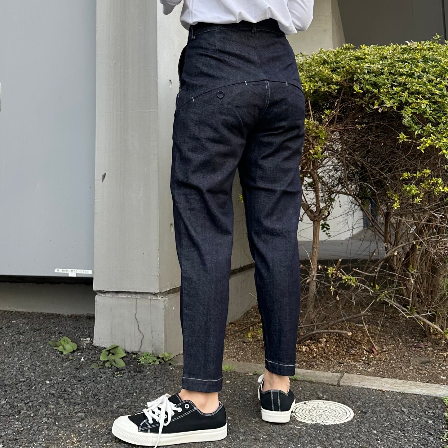 切替テーパードデニムパンツ 72822 DEEPBLUE